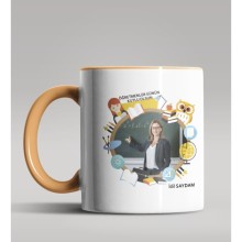 Kişiye Özel Öğretmenler Günü Fotoğraflı Temalı Turuncu Kupa