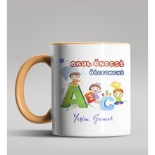 Kişiye Özel Okul Öncesi Öğretmeni Tasarımlı Turuncu Kupa 4