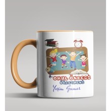 Kişiye Özel Okul Öncesi Öğretmeni Tasarımlı Turuncu Kupa 3