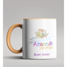 Kişiye Özel Anaokulu Öğretmeni Tasarımlı Turuncu Kupa Bardak 2