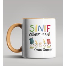 Kişiye Özel Sınıf Öğretmeni Tasarımlı Turuncu Kupa Bardak 11