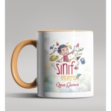 Kişiye Özel Sınıf Öğretmeni Tasarımlı Turuncu Kupa Bardak 8