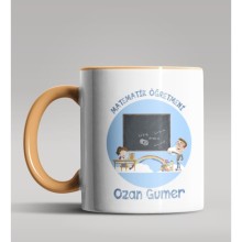 Kişiye Özel Matematik Öğretmeni Tasarımlı Turuncu Kupa 13