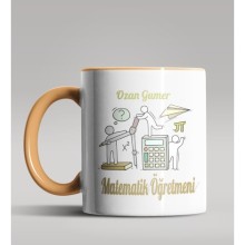 Kişiye Özel Matematik Öğretmeni Tasarımlı Turuncu Kupa 11