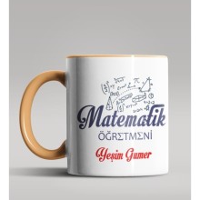 Kişiye Özel Matematik Öğretmeni Tasarımlı Turuncu Kupa 8
