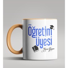 Kişiye Özel Öğretim Üyesi Tasarımlı Turuncu Kupa Bardak