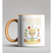 Kişiye Özel Fen Bilgisi Öğretmeni Tasarımlı Turuncu Kupa 5
