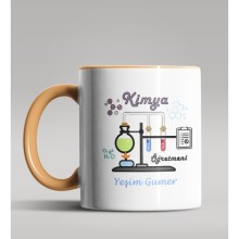 Kişiye Özel Kimya Öğretmeni Tasarım Turuncu Kupa Bardak 9