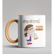 Kişiye Özel Kimya Öğretmeni Tasarım Turuncu Kupa Bardak 8