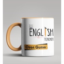Kişiye Özel İngilizce Öğretmeni Temalı Turuncu Kupa Bardak