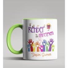 Kişiye Özel Rehber Öğretmen Tasarımlı Yeşil Kupa Bardak