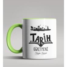 Kişiye Özel Tarih Öğretmeni Tasarımlı Yeşil Kupa Bardak 7
