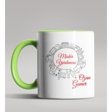 Kişiye Özel Müdür Yardımcısı Tasarımlı Yeşil Kupa Bardak