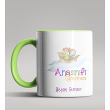 Kişiye Özel Anaokulu Öğretmeni Tasarımlı Yeşil Kupa Bardak 2