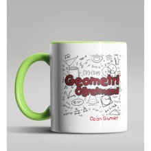 Kişiye Özel Geometri Öğretmeni Tasarımlı Yeşil Kupa Bardak 4
