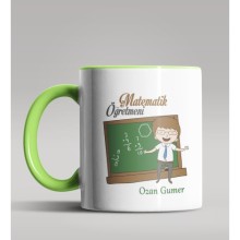 Kişiye Özel Matematik Öğretmeni Tasarımlı Yeşil Kupa 9