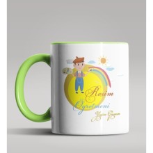 Kişiye Özel Resim Öğretmeni Tasarımlı Yeşil Kupa Bardak 5