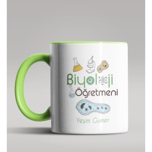 Kişiye Özel Biyoloji Öğretmeni Tasarımlı Yeşil Kupa Bardak 5