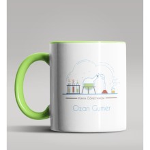 Kişiye Özel Kimya Öğretmeni Temalı Yeşil Kupa Bardak 6