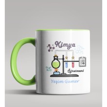 Kişiye Özel Kimya Öğretmeni Tasarım Yeşil Kupa Bardak 9