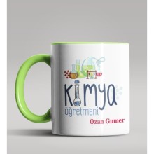 Kişiye Özel Kimya Öğretmeni Tasarım Yeşil Kupa Bardak 7