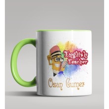 Kişiye Özel İngilizce Öğretmeni Tasarımlı Yeşil Kupa Bardak2