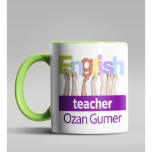 Kişiye Özel İngilizce Öğretmeni Tasarımlı Yeşil Kupa Bardak
