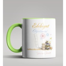 Kişiye Özel Edebiyat Öğretmeni Tasarımlı Yeşil Kupa Bardak 2