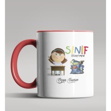 Kişiye Özel Sınıf Öğretmeni Tasarımlı Kırmızı Kupa Bardak 15