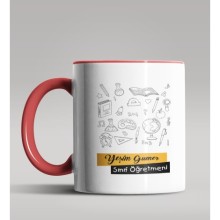 Kişiye Özel Sınıf Öğretmeni Tasarımlı Kırmızı Kupa Bardak 12