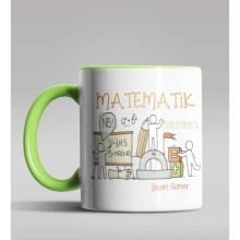 Kişiye Özel Matematik Öğretmeni Tasarımlı Yeşil Kupa 16