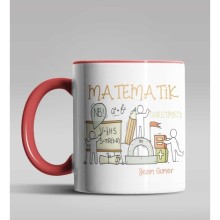 Kişiye Özel Matematik Öğretmeni Tasarımlı Kırmızı Kupa 16