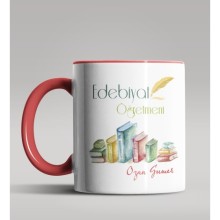 Kişiye Özel Edebiyat Öğretmeni Tasarım Kırmızı Kupa Bardak 2