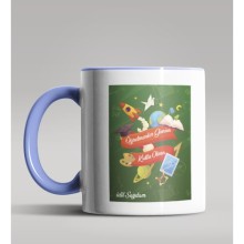 Kişiye Özel Öğretmenler Günü Tasarımlı Mavi Renk Kupa Bardak 7