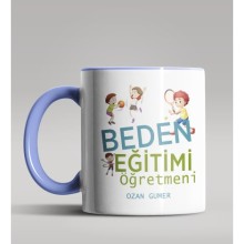 Kişiye Özel Beden Eğitimi Öğretmeni Tasarımlı Mavi Renk Kupa 5