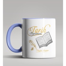 Kişiye Özel Tarih Öğretmeni Tasarımlı Mavi Renk Kupa Bardak 6