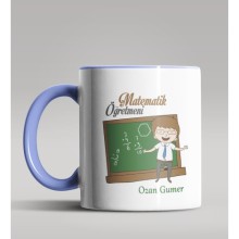 Kişiye Özel Matematik Öğretmeni Tasarımlı Mavi Renk Kupa 9