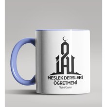 Kişiye Özel Meslek Dersleri Öğretmeni Tasarımlı Mavi Renk Kupa 2
