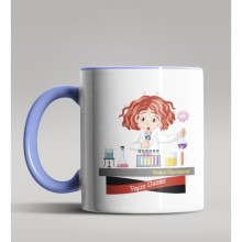 Kişiye Özel Kimya Öğretmeni Temalı Mavi Renk Kupa Bardak 3