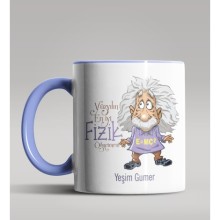 Kişiye Özel 100 Yılın En İyi Fizik Öğretmeni Tasarım Mavi Kupa