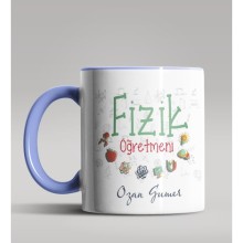 Kişiye Özel Fizik Öğretmeni Tasarımlı Mavi Renk Kupa Bardak 8