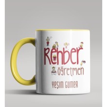 Kişiye Özel Rehber Öğretmen Tasarımlı Sarı Renk Kupa Bardak 3