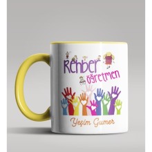 Kişiye Özel Rehber Öğretmen Tasarımlı Sarı Renk Kupa Bardak