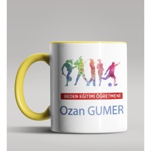 Kişiye Özel Beden Eğitimi Öğretmeni Tasarımlı Sarı Renk Kupa 3