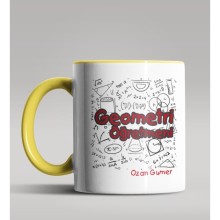 Kişiye Özel Geometri Öğretmeni Tasarımlı Sarı Renk Kupa Bardak 4