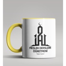 Kişiye Özel Meslek Dersleri Öğretmeni Tasarımlı Sarı Renk Kupa 2