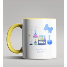 Kişiye Özel Kimya Öğretmeni Temalı Sarı Renk Kupa Bardak 4