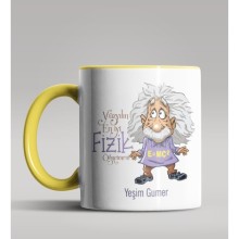 Kişiye Özel 100 Yılın En İyi Fizik Öğretmeni Tasarım Sarı Kupa