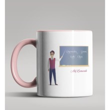 Kişiye Özel Öğretmenler Günü Tasarımlı Pembe Renk Kupa Bardak 6