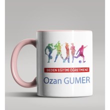 Kişiye Özel Beden Eğitimi Öğretmeni Tasarımlı Pembe Renk Kupa 3